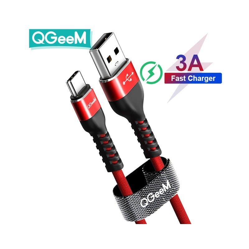 Qgeem Usb Type C Kabel USB-C Mobiele Telefoon Snel Opladen Usb Charger Cable Voor Samsung Galaxy S9 Huawei Mate 20 xiaomi Usb Ty