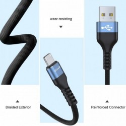 QGeeM MFi-gecertificeerde USB-kabel voor iPhone 12 Mini Pro Max XS X XR 11 8 7 6 Plus 2.4A Snel opladen Lightning-kabel USB-data