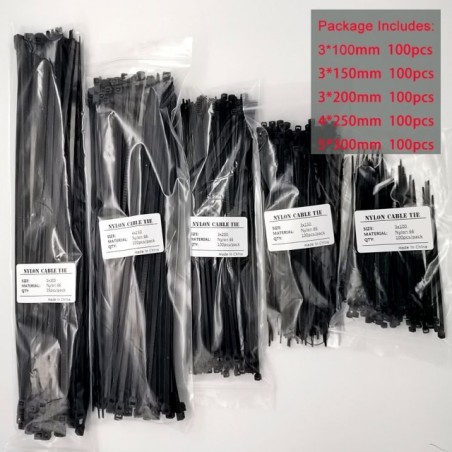 Groothandel Nylon Kabelbinders 100 Mm 150 Mm 200 Mm 250 Mm 300 Mm Zwart Wit Self Locking Kabel Draad zip Ties