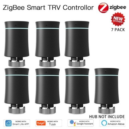 Moeshouse Zigbee Thermostaat Tuya Radiator Actuator Valve Smart Programmeerbare Trv Temperatuur Controller Alexa Voice Control N