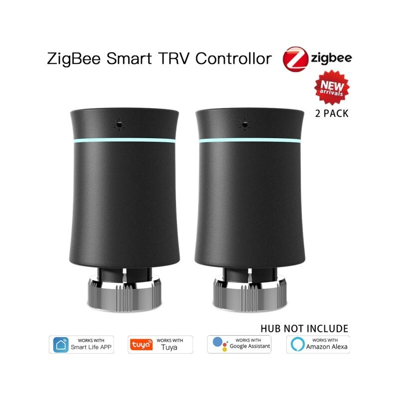 Moeshouse Zigbee Thermostaat Tuya Radiator Actuator Valve Smart Programmeerbare Trv Temperatuur Controller Alexa Voice Control N