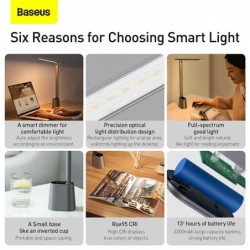 Baseus Led Bureaulamp Smart Adaptieve Helderheid Oog Beschermen Studie Office Klaptafel Lamp Dimbare Nachtkastje Lezen Nachtverl